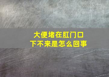 大便堵在肛门口下不来是怎么回事