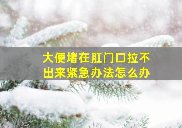 大便堵在肛门口拉不出来紧急办法怎么办