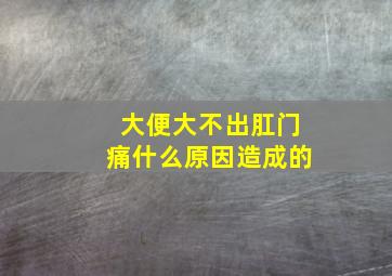 大便大不出肛门痛什么原因造成的