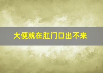 大便就在肛门口出不来