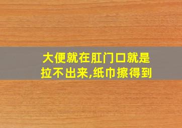 大便就在肛门口就是拉不出来,纸巾擦得到