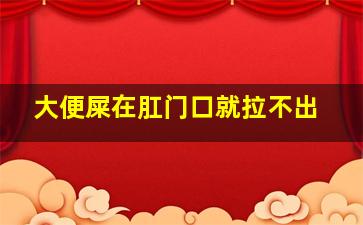 大便屎在肛门口就拉不出