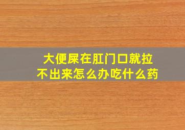 大便屎在肛门口就拉不出来怎么办吃什么药