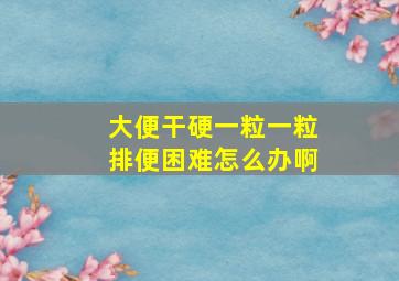 大便干硬一粒一粒排便困难怎么办啊