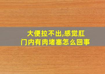 大便拉不出,感觉肛门内有肉堵塞怎么回事