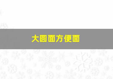 大圆面方便面