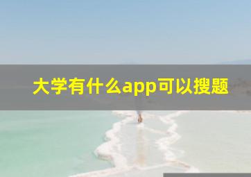 大学有什么app可以搜题