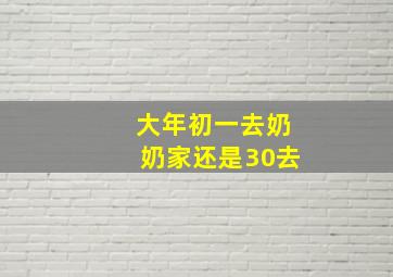 大年初一去奶奶家还是30去