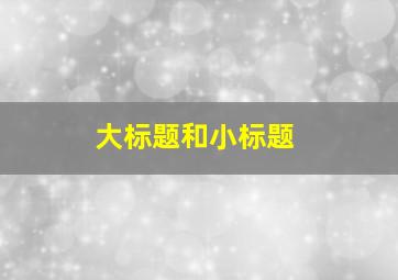 大标题和小标题