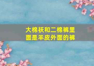 大棉袄和二棉裤里面是羊皮外面的裤