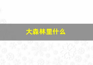 大森林里什么