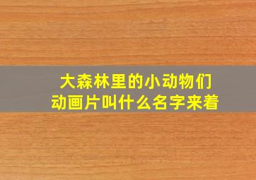 大森林里的小动物们动画片叫什么名字来着