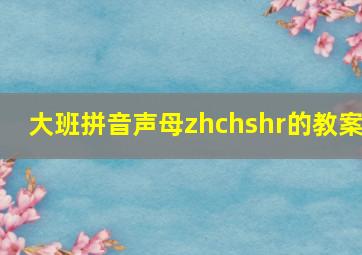 大班拼音声母zhchshr的教案