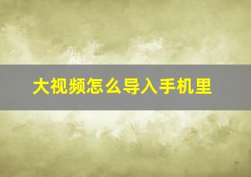 大视频怎么导入手机里