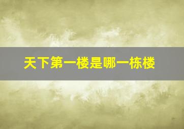 天下第一楼是哪一栋楼