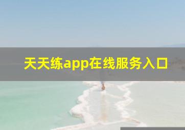 天天练app在线服务入口