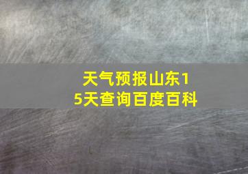 天气预报山东15天查询百度百科