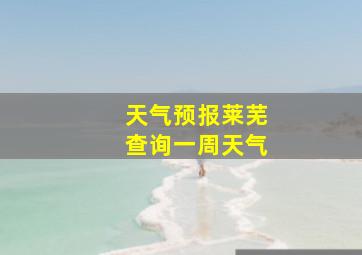 天气预报莱芜查询一周天气