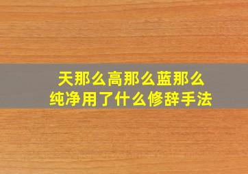 天那么高那么蓝那么纯净用了什么修辞手法