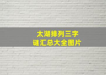 太湖排列三字谜汇总大全图片