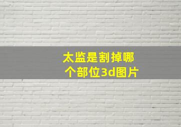 太监是割掉哪个部位3d图片