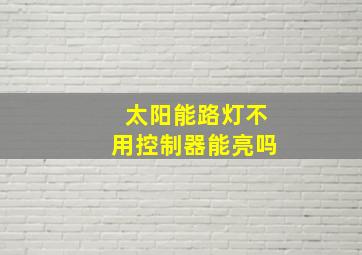 太阳能路灯不用控制器能亮吗