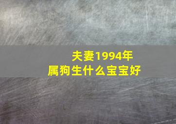 夫妻1994年属狗生什么宝宝好