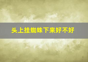 头上挂蜘蛛下来好不好