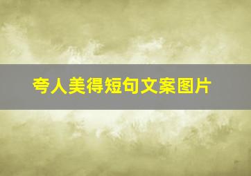 夸人美得短句文案图片