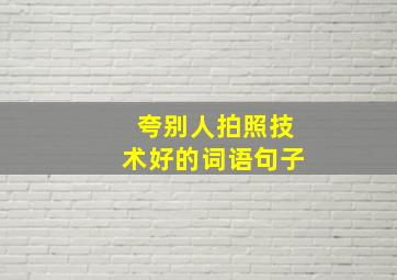 夸别人拍照技术好的词语句子