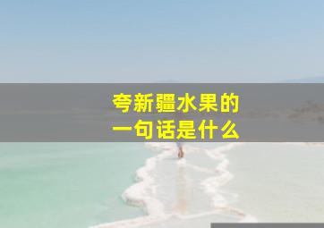 夸新疆水果的一句话是什么