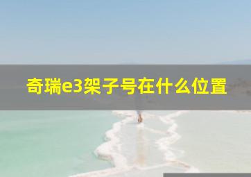 奇瑞e3架子号在什么位置