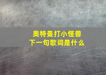 奥特曼打小怪兽下一句歌词是什么