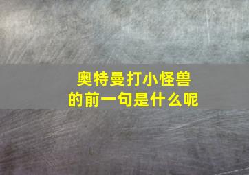 奥特曼打小怪兽的前一句是什么呢