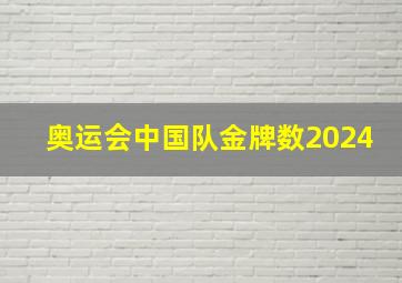 奥运会中国队金牌数2024