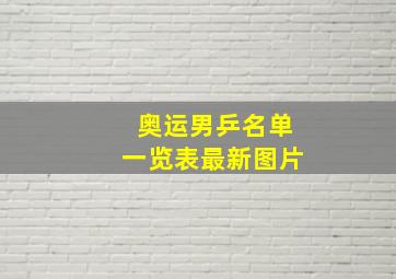 奥运男乒名单一览表最新图片