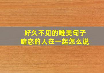 好久不见的唯美句子暗恋的人在一起怎么说