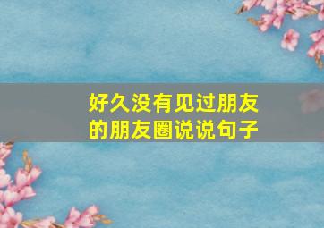 好久没有见过朋友的朋友圈说说句子