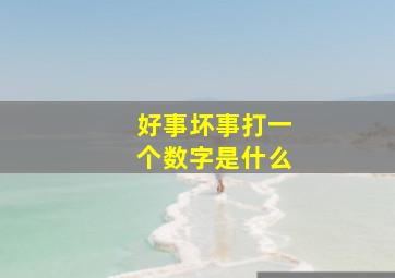 好事坏事打一个数字是什么