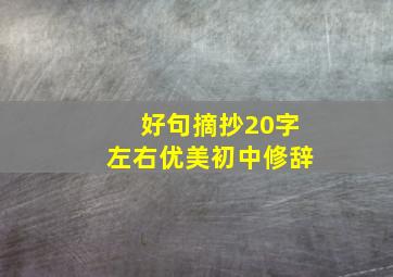 好句摘抄20字左右优美初中修辞