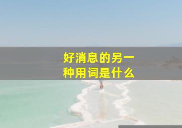 好消息的另一种用词是什么