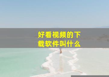 好看视频的下载软件叫什么