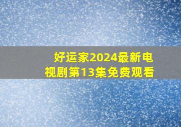 好运家2024最新电视剧第13集免费观看