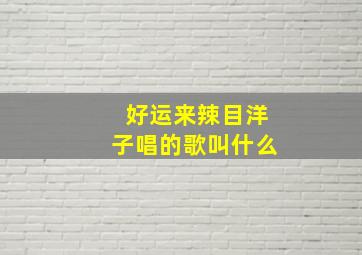 好运来辣目洋子唱的歌叫什么