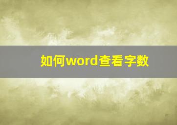 如何word查看字数