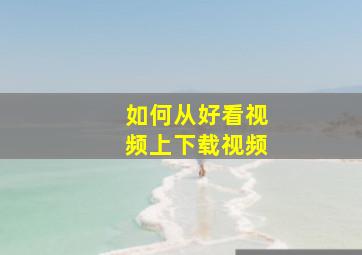 如何从好看视频上下载视频