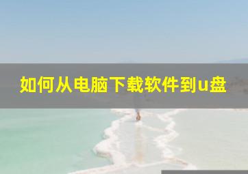 如何从电脑下载软件到u盘