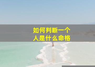 如何判断一个人是什么命格