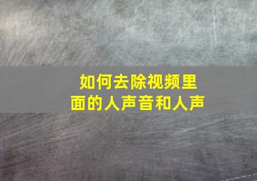 如何去除视频里面的人声音和人声