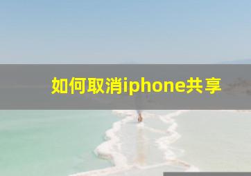 如何取消iphone共享